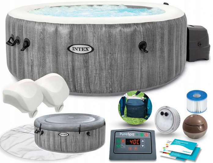 Надувной джакузи Интекс ПурСпа Грейвуд Делюкс 28440(Intex 28440 PureSpa Greywood Deluxe) 196х71см Надувной джакузи Интекс ПурСпа Грейвуд Делюкс 28440(Intex 28440 PureSpa Greywood Deluxe) 196х71см